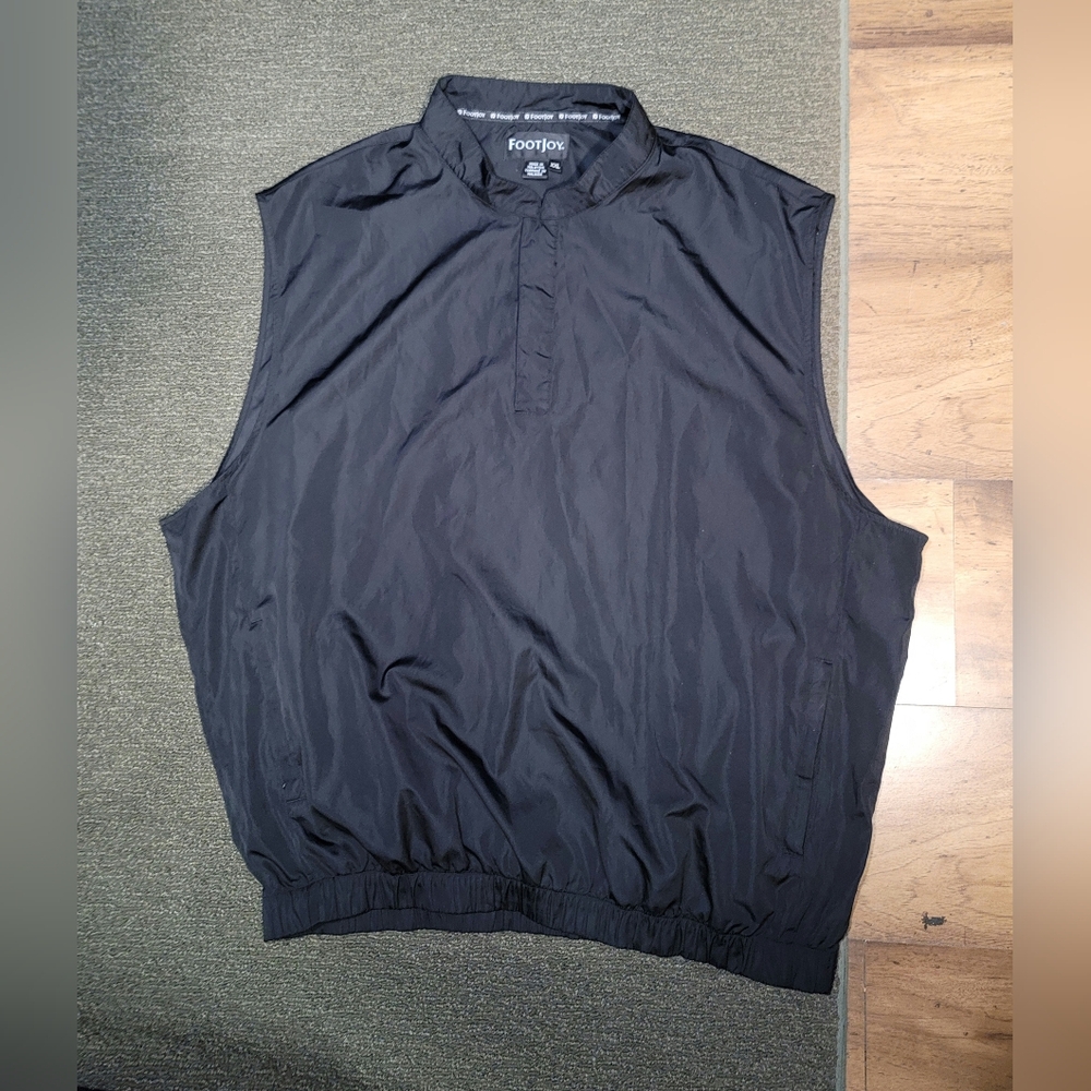 Footjoy Vest Black 1/4 Snap Windbreaker Packable Golf Lightweight Men's 2XL